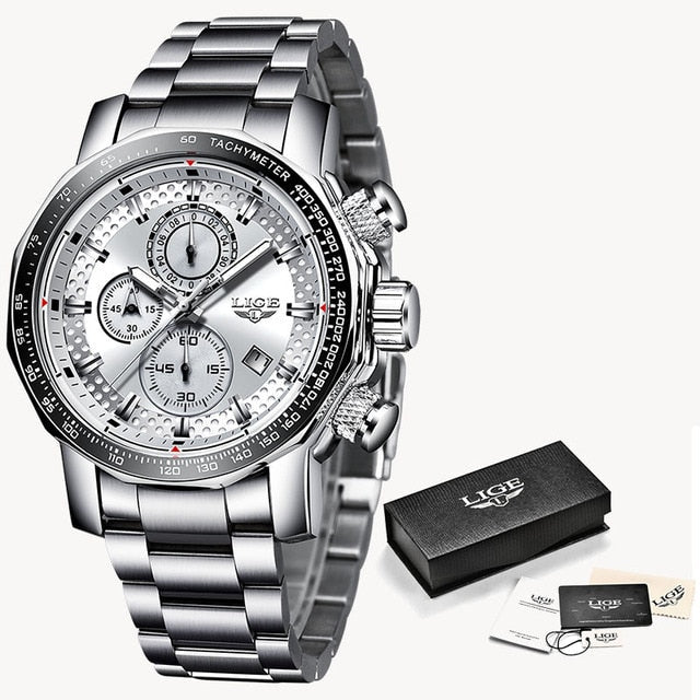 Men's Watches Top Luxury Brand Stainless Steel Quartz Watch Men Chronograph Waterproof Wrist Watch The Clothing Company Sydney