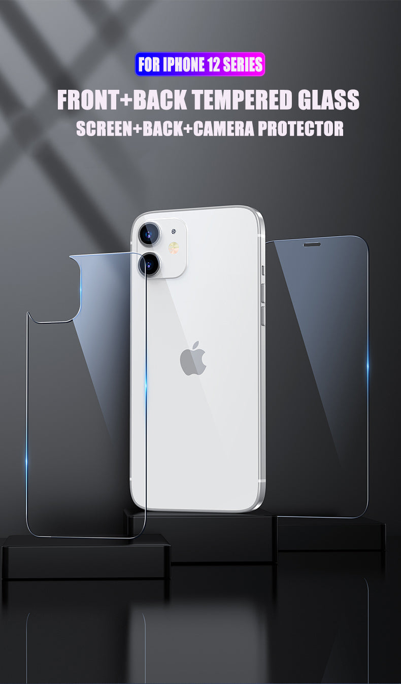 3In1 Front+Back+Lens Full Cover Protective Tempered Glass iPhone 13 12 11 Pro Max 13 Mini HD Clear Screen Protector Film The Clothing Company Sydney