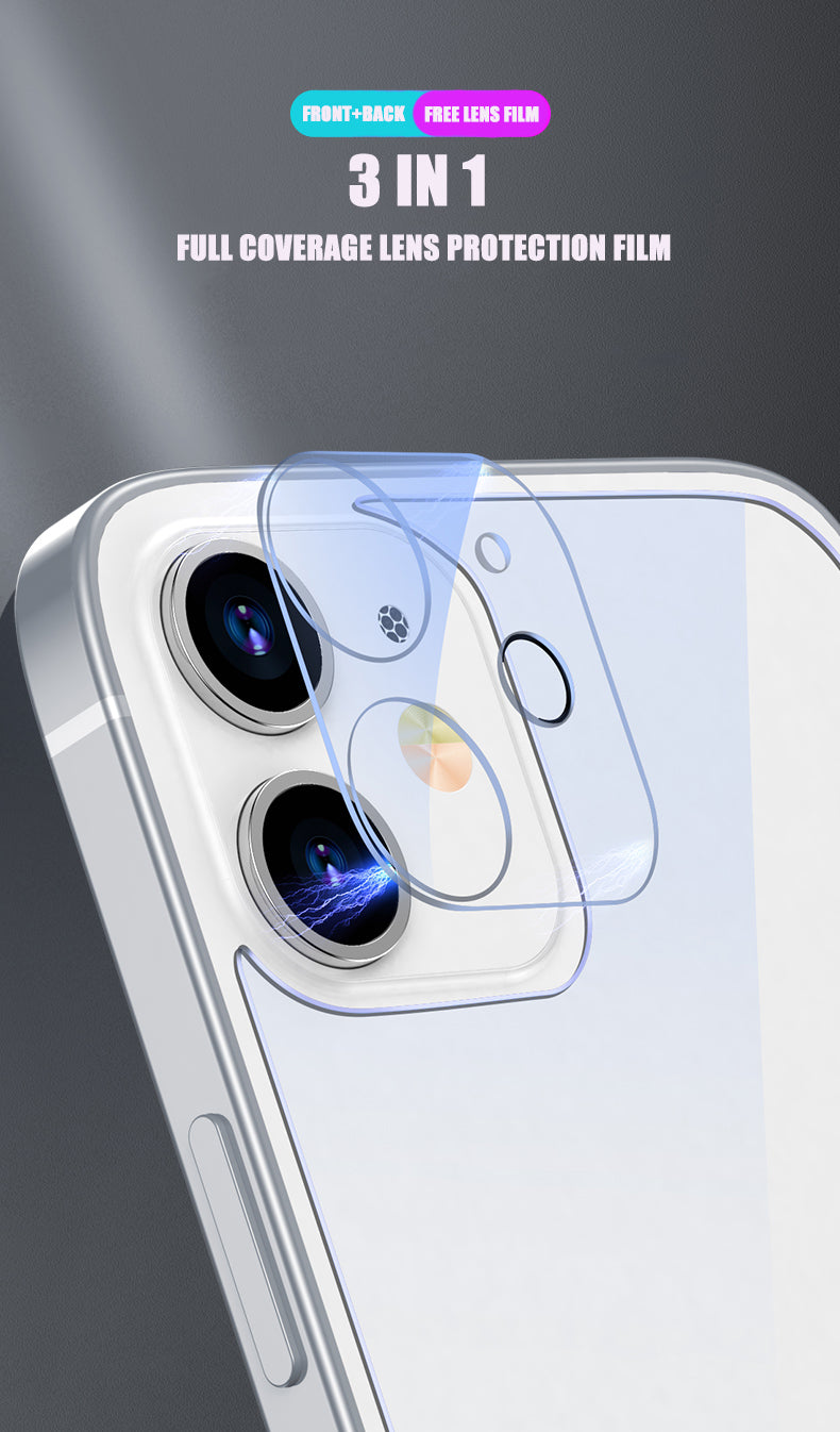3In1 Front+Back+Lens Full Cover Protective Tempered Glass iPhone 13 12 11 Pro Max 13 Mini HD Clear Screen Protector Film The Clothing Company Sydney