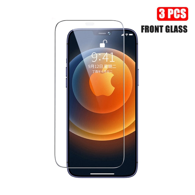 3In1 Front+Back+Lens Full Cover Protective Tempered Glass iPhone 13 12 11 Pro Max 13 Mini HD Clear Screen Protector Film The Clothing Company Sydney