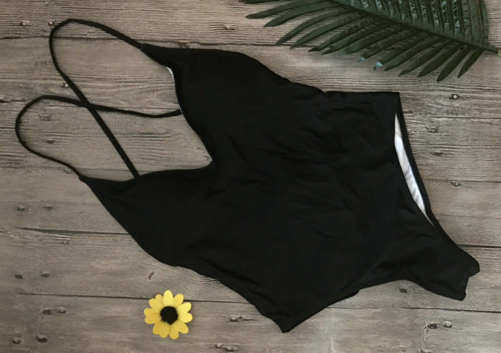 V Neck One Piece Swimsuit Backless Monokini Bather Plus size High cut Bathing Suit Swim Bodysuit Swimwear The Clothing Company Sydney