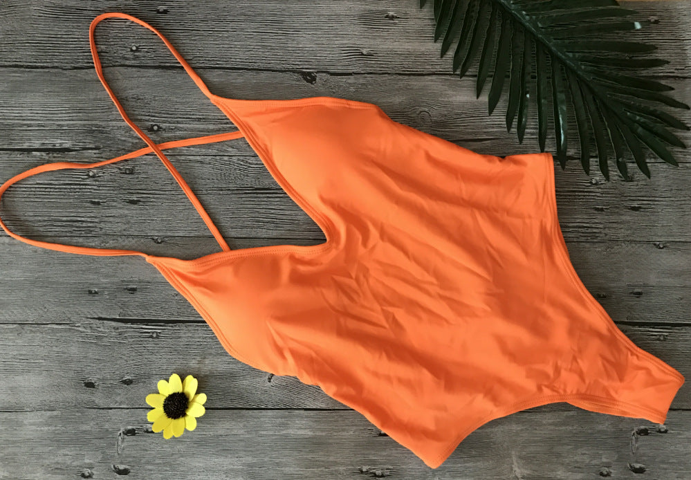 V Neck One Piece Swimsuit Backless Monokini Bather Plus size High cut Bathing Suit Swim Bodysuit Swimwear The Clothing Company Sydney