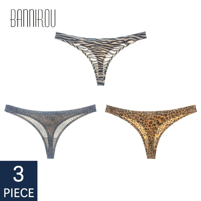 3 Pack Underwear Seamless Ice Silk Sports T-back Print Soft High Quality G-string Thong Ladies Panties The Clothing Company Sydney