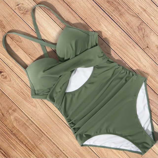 Cut Out One Piece Swimsuit Push Up Swimming Suit Bathing Suit Halter Beachwear Monokini Swimwear The Clothing Company Sydney