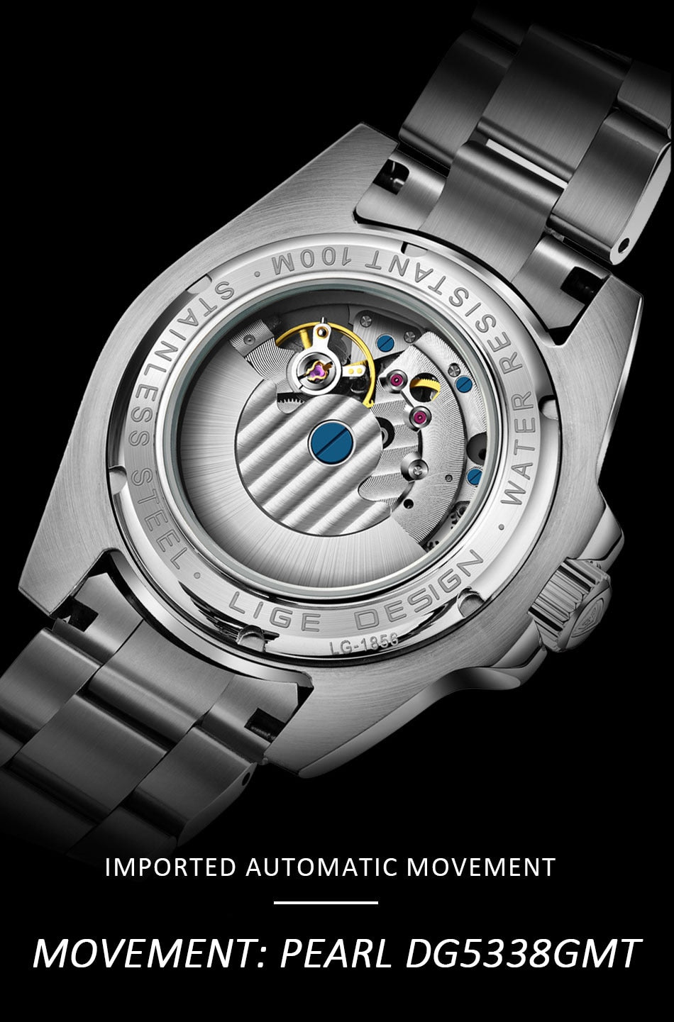 Designer Men's GMT Automatic Mechanical Ceramic Bezel 316L Stainless Steel 100ATM Clock Sapphire Glass Watch The Clothing Company Sydney