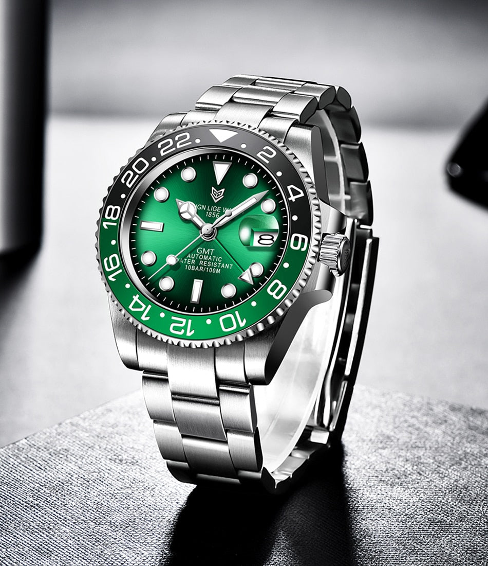 Designer Men's GMT Automatic Mechanical Ceramic Bezel 316L Stainless Steel 100ATM Clock Sapphire Glass Watch The Clothing Company Sydney