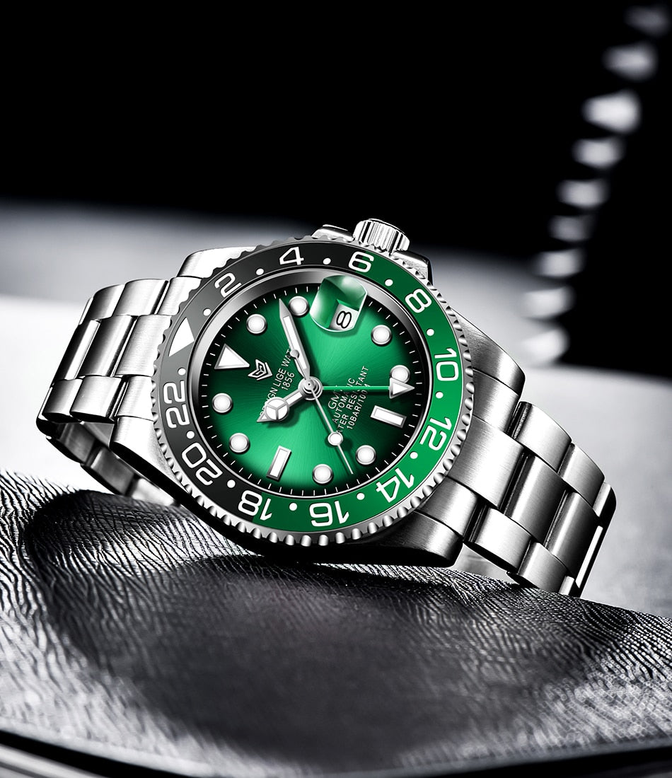 Designer Men's GMT Automatic Mechanical Ceramic Bezel 316L Stainless Steel 100ATM Clock Sapphire Glass Watch The Clothing Company Sydney