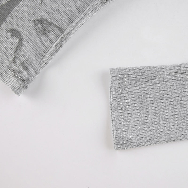 Retro Fairycore Printed Y2K Graphic T shirts Fashion Slim Dark Academia Crop Tops Chic Grunge Autumn Top The Clothing Company Sydney