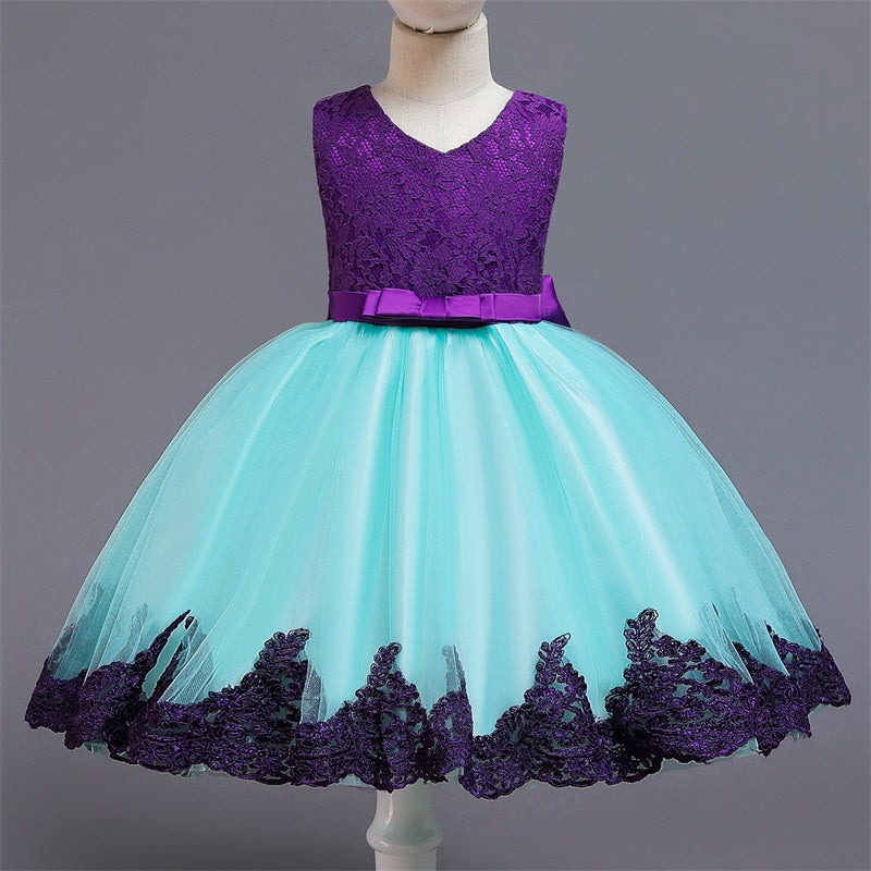 Girls Kids Summer Sleeveless Wedding Sequin Bow Children Lace Smash Tutu Princess Dress The Clothing Company Sydney