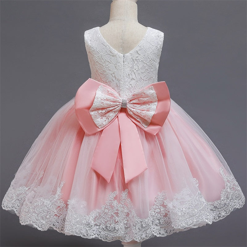 Girls Kids Summer Sleeveless Wedding Sequin Bow Children Lace Smash Tutu Princess Dress The Clothing Company Sydney