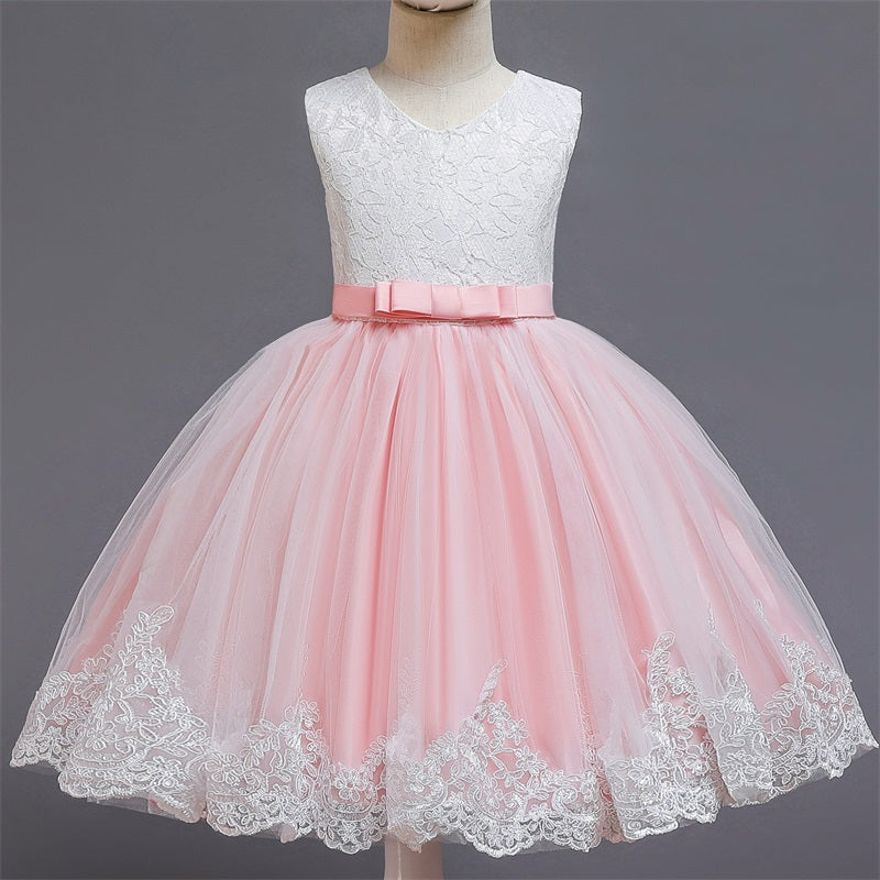 Girls Kids Summer Sleeveless Wedding Sequin Bow Children Lace Smash Tutu Princess Dress The Clothing Company Sydney