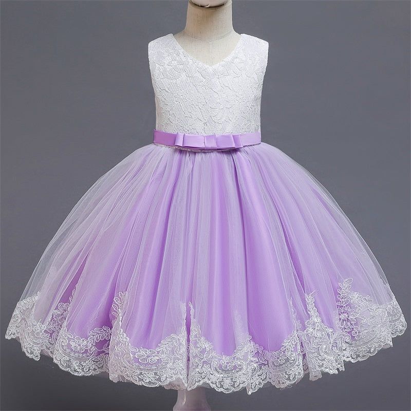 Girls Kids Summer Sleeveless Wedding Sequin Bow Children Lace Smash Tutu Princess Dress The Clothing Company Sydney