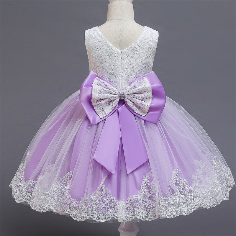 Girls Kids Summer Sleeveless Wedding Sequin Bow Children Lace Smash Tutu Princess Dress The Clothing Company Sydney