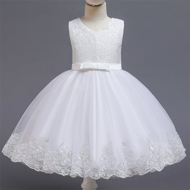 Girls Kids Summer Sleeveless Wedding Sequin Bow Children Lace Smash Tutu Princess Dress The Clothing Company Sydney