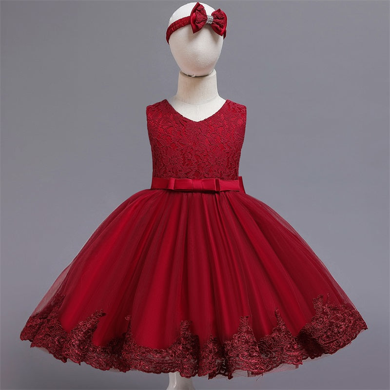 Girls Kids Summer Sleeveless Wedding Sequin Bow Children Lace Smash Tutu Princess Dress The Clothing Company Sydney