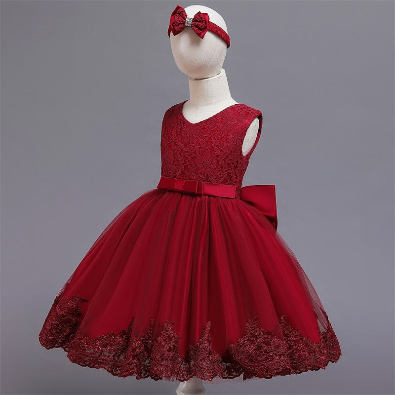 Girls Kids Summer Sleeveless Wedding Sequin Bow Children Lace Smash Tutu Princess Dress The Clothing Company Sydney