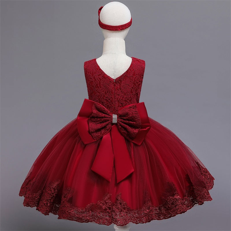 Girls Kids Summer Sleeveless Wedding Sequin Bow Children Lace Smash Tutu Princess Dress The Clothing Company Sydney