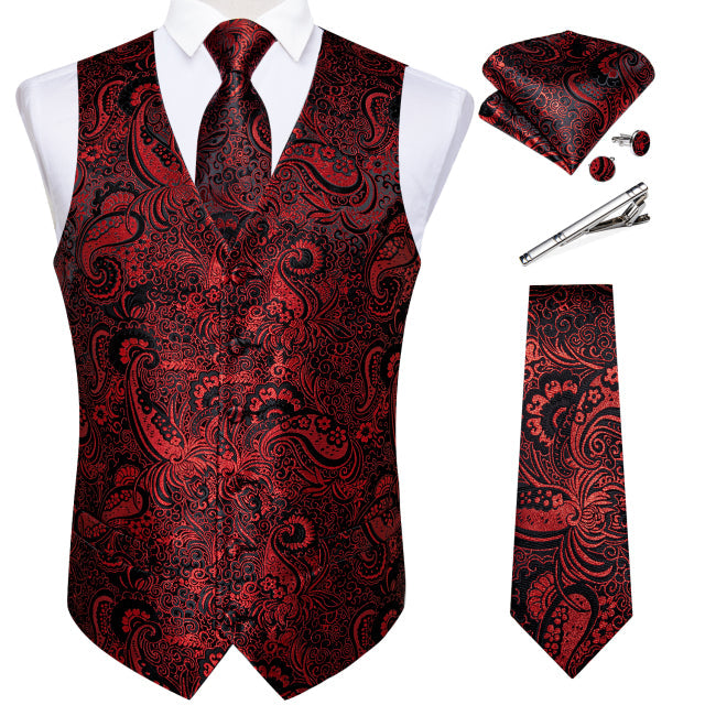 Mens Suit Vest Waistcoat Formal Wedding Groom Sleeveless Vest Hanky Necktie Set The Clothing Company Sydney