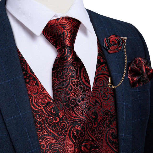 Mens Suit Vest Waistcoat Formal Wedding Groom Sleeveless Vest Hanky Necktie Set The Clothing Company Sydney
