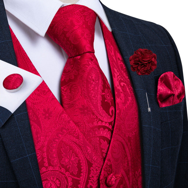 Mens Suit Vest Waistcoat Formal Wedding Groom Sleeveless Vest Hanky Necktie Set The Clothing Company Sydney