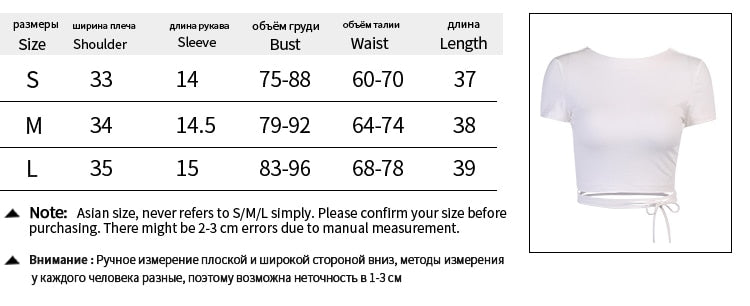 Backless t shirt crop top summer short sleeve lace up criss cross party club streetwear T shirt slim tops The Clothing Company Sydney