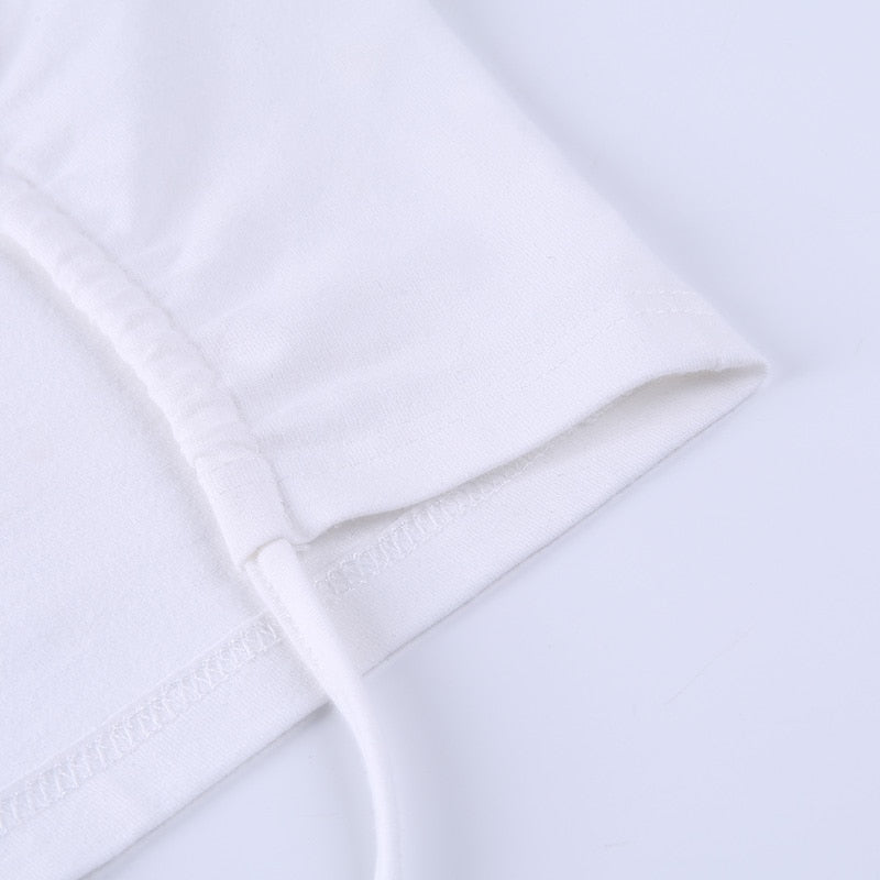 Backless t shirt crop top summer short sleeve lace up criss cross party club streetwear T shirt slim tops The Clothing Company Sydney