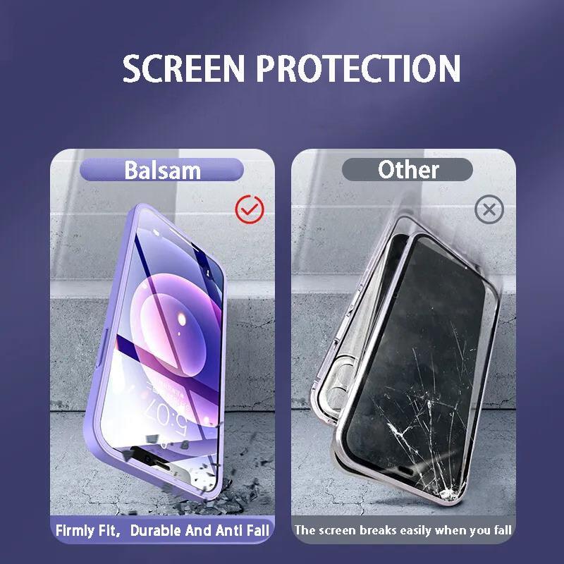 2 Piece 360 Front Tempered Glass+Matte Back PC Case For iPhone 13 12 11 Pro Max X XR XS 7 8Plus SE 2020 Full Protection Shockproof Cover The Clothing Company Sydney