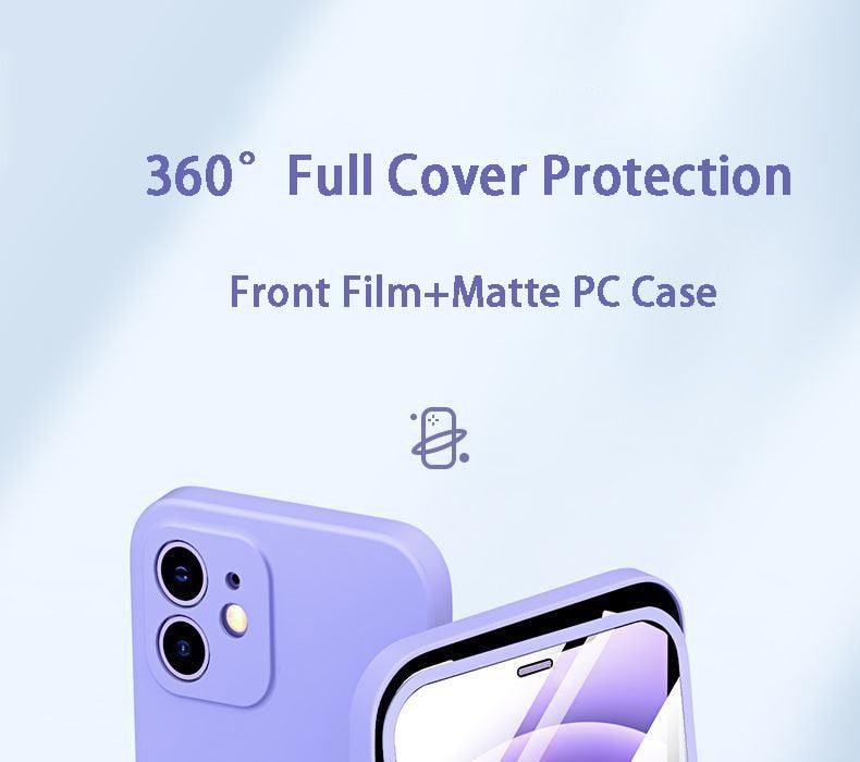 2 Piece 360 Front Tempered Glass+Matte Back PC Case For iPhone 13 12 11 Pro Max X XR XS 7 8Plus SE 2020 Full Protection Shockproof Cover The Clothing Company Sydney
