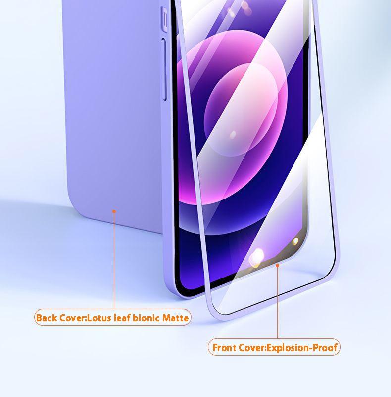 2 Piece 360 Front Tempered Glass+Matte Back PC Case For iPhone 13 12 11 Pro Max X XR XS 7 8Plus SE 2020 Full Protection Shockproof Cover The Clothing Company Sydney