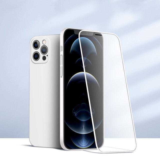 2 Piece 360 Front Tempered Glass+Matte Back PC Case For iPhone 13 12 11 Pro Max X XR XS 7 8Plus SE 2020 Full Protection Shockproof Cover The Clothing Company Sydney