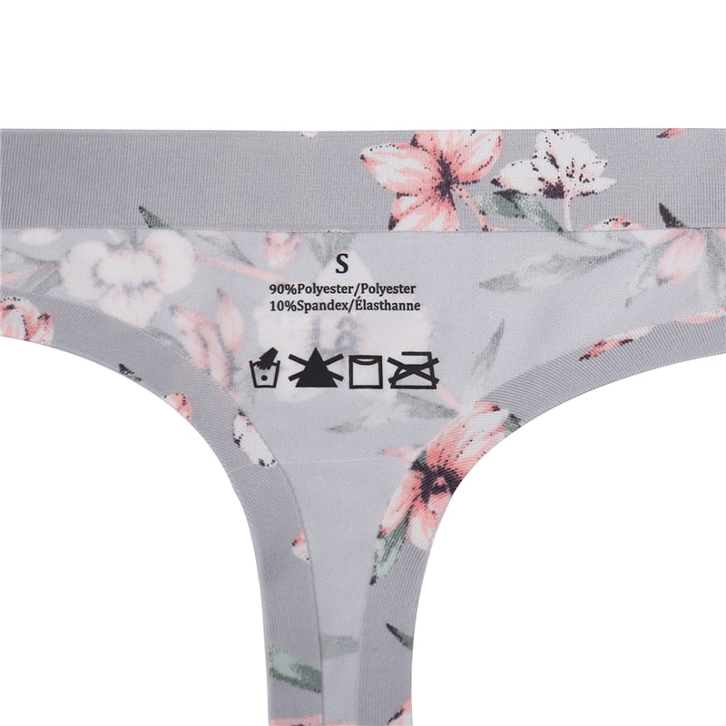 Seamless Panties Printing Floral Thongs Low Rise G-String Breathable Intimate Lingerie Briefs The Clothing Company Sydney
