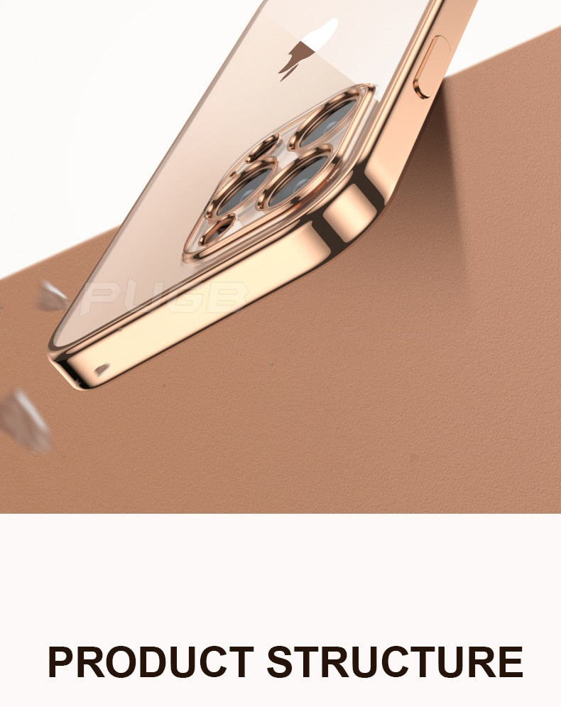 Luxury Transparent Plating Case for iPhone 13 12 11 Pro Max Mini X XS XR SE 2020 8 7 Plus Silicone Shockproof Clear Phone Cover The Clothing Company Sydney