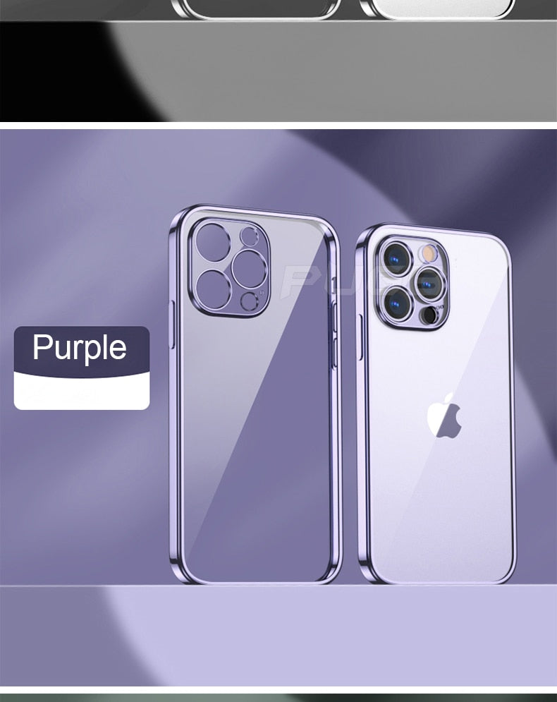Luxury Transparent Plating Case for iPhone 13 12 11 Pro Max Mini X XS XR SE 2020 8 7 Plus Silicone Shockproof Clear Phone Cover The Clothing Company Sydney