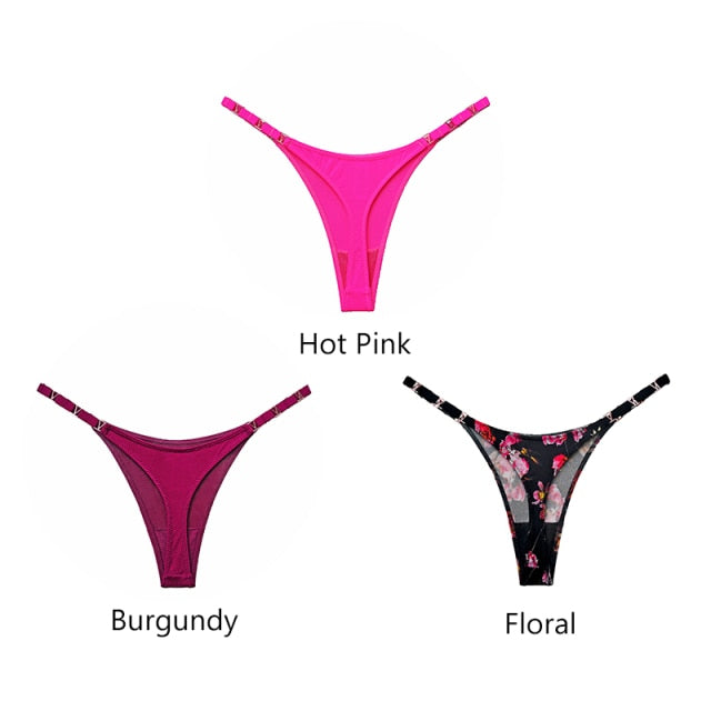 3 pack Thongs G String Metal Luxury Ice Silk Thongs Underwear Fitness Low Waist Satin Panties String Seamless Briefs The Clothing Company Sydney