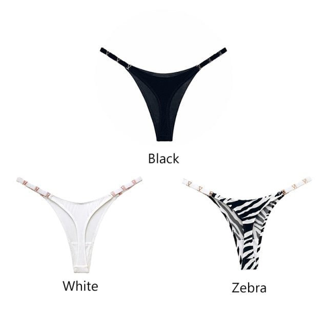 3 pack Thongs G String Metal Luxury Ice Silk Thongs Underwear Fitness Low Waist Satin Panties String Seamless Briefs The Clothing Company Sydney