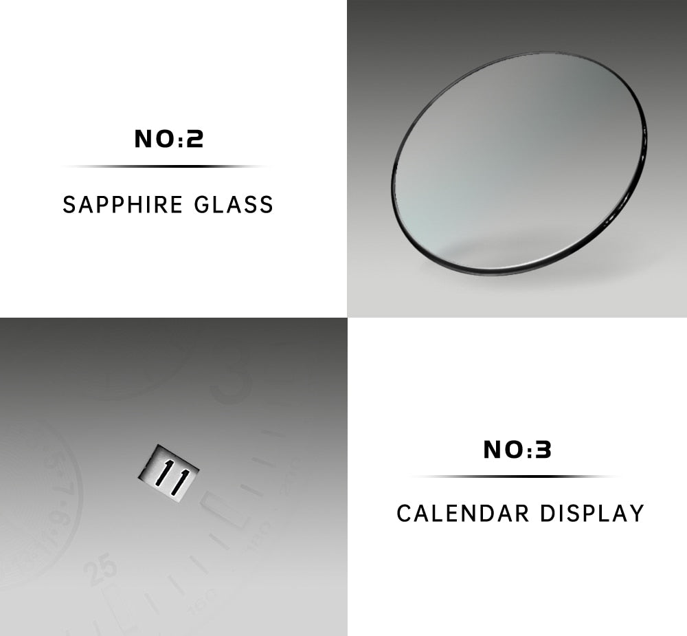 CADISEN New Mens Sports Quartz Watches Swiss ISA Cal.8171 movement Top Brand Sapphire Waterproof Chronograph Luxury Reloj Hombre The Clothing Company Sydney