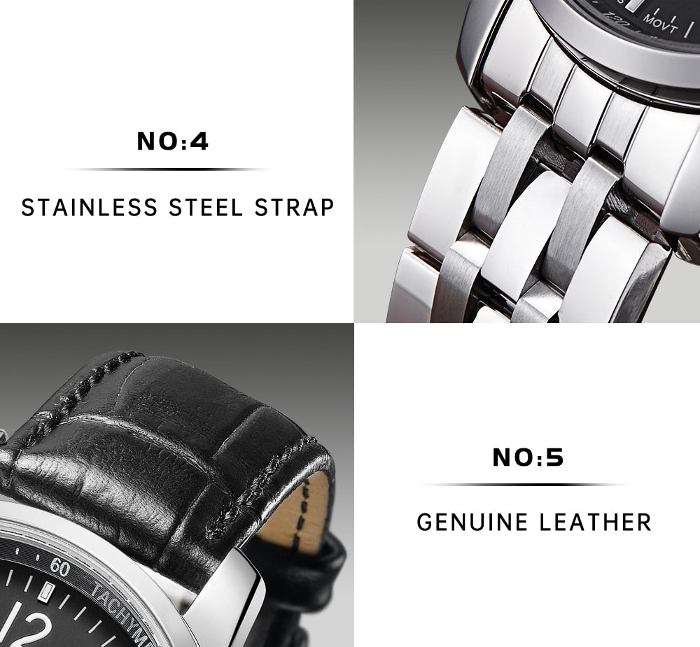 CADISEN New Mens Sports Quartz Watches Swiss ISA Cal.8171 movement Top Brand Sapphire Waterproof Chronograph Luxury Reloj Hombre The Clothing Company Sydney