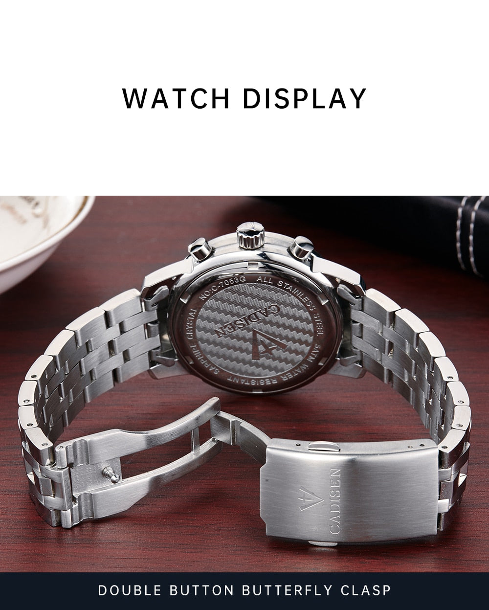 CADISEN New Mens Sports Quartz Watches Swiss ISA Cal.8171 movement Top Brand Sapphire Waterproof Chronograph Luxury Reloj Hombre The Clothing Company Sydney