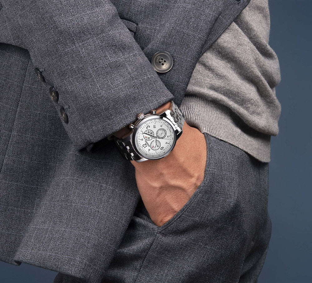 CADISEN New Mens Sports Quartz Watches Swiss ISA Cal.8171 movement Top Brand Sapphire Waterproof Chronograph Luxury Reloj Hombre The Clothing Company Sydney