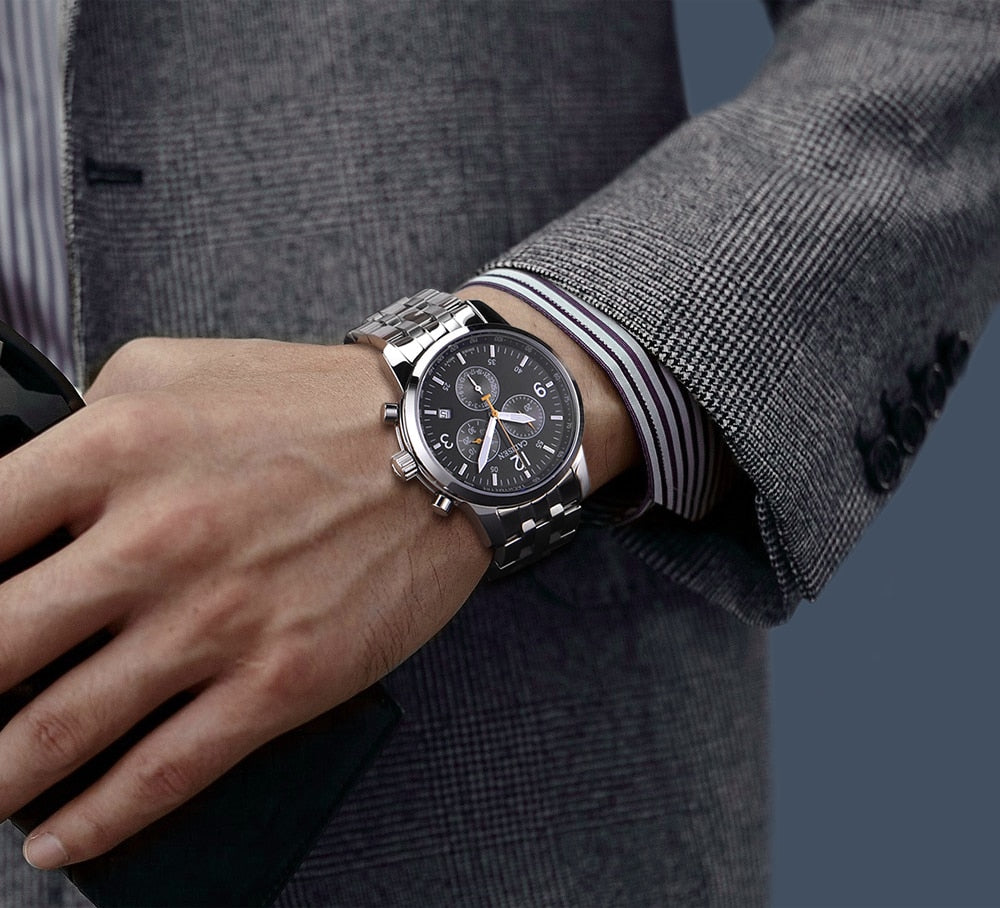 CADISEN New Mens Sports Quartz Watches Swiss ISA Cal.8171 movement Top Brand Sapphire Waterproof Chronograph Luxury Reloj Hombre The Clothing Company Sydney