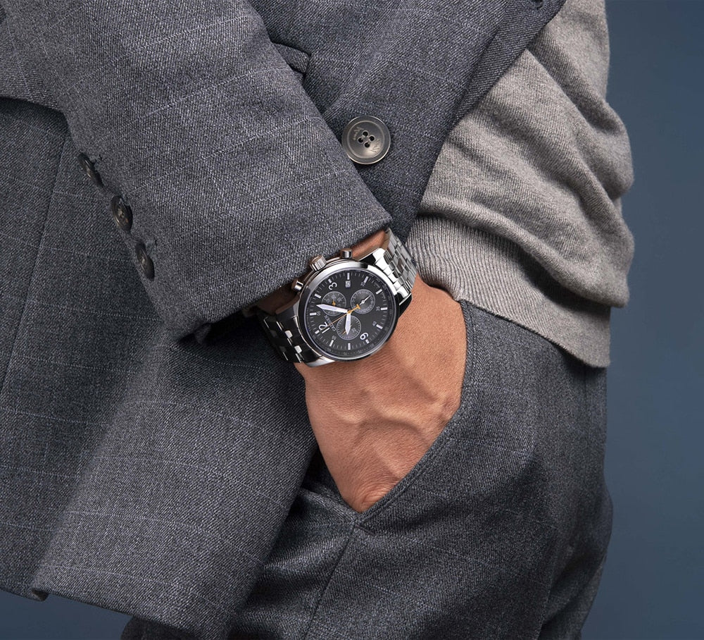 CADISEN New Mens Sports Quartz Watches Swiss ISA Cal.8171 movement Top Brand Sapphire Waterproof Chronograph Luxury Reloj Hombre The Clothing Company Sydney