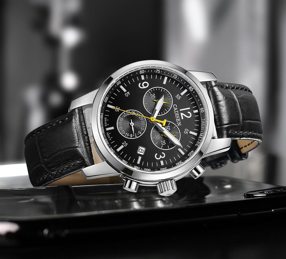 CADISEN New Mens Sports Quartz Watches Swiss ISA Cal.8171 movement Top Brand Sapphire Waterproof Chronograph Luxury Reloj Hombre The Clothing Company Sydney