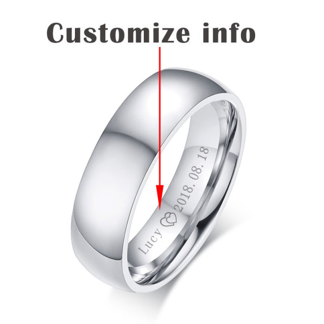Classic Wedding Rings for Women Men Gold Colour Stainless Steel Couple Band Anniversary Personalized Ring The Clothing Company Sydney