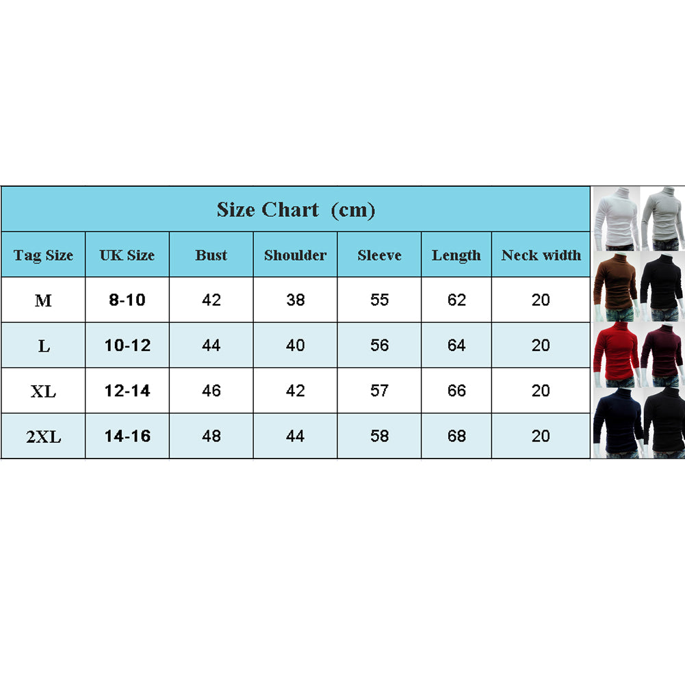 Fashion Casual Men's Autumn Winter Warm Cotton Blend High Neck Pullover Jumper Solid Sweater Tops Turtleneck The Clothing Company Sydney