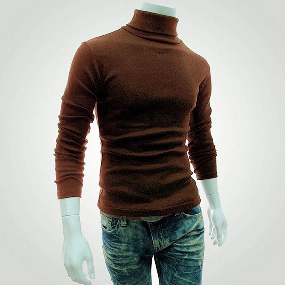 Fashion Casual Men's Autumn Winter Warm Cotton Blend High Neck Pullover Jumper Solid Sweater Tops Turtleneck The Clothing Company Sydney