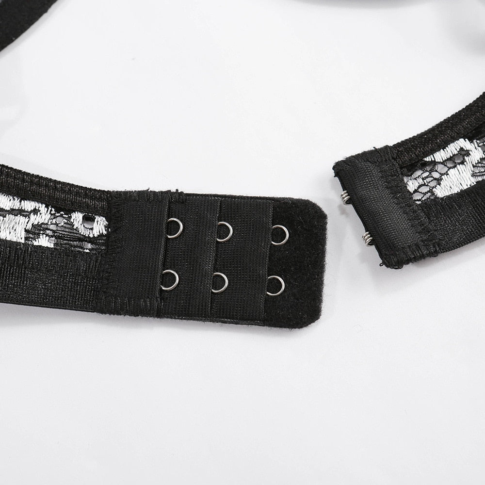 2 Piece Lingerie Deep-V Brief Floral Embroidery Underwear Push up Underwire Bra Transparent Intimate Set The Clothing Company Sydney