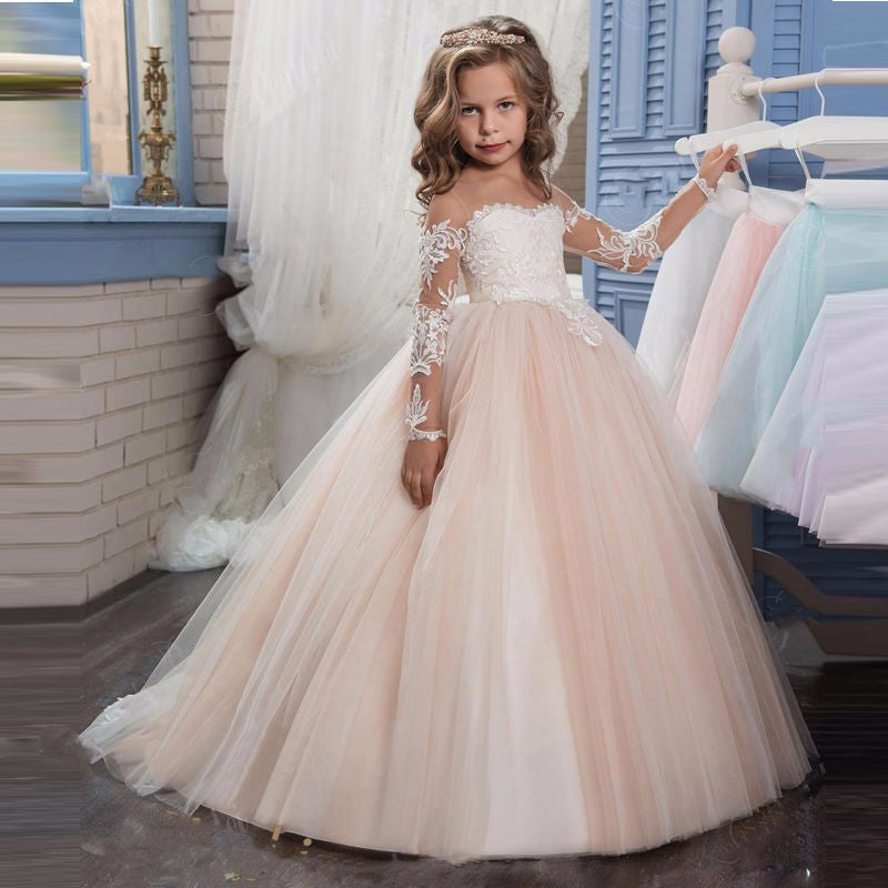 Bridesmaid Girls Teenager Kids Children Long Lace Princess Party Wedding Dress The Clothing Company Sydney