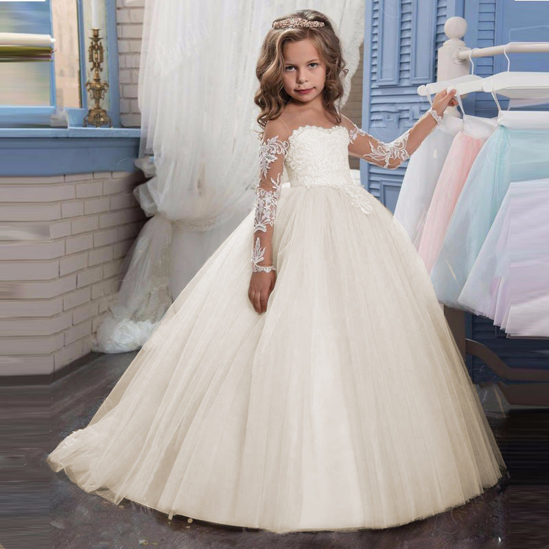 Bridesmaid Girls Teenager Kids Children Long Lace Princess Party Wedding Dress The Clothing Company Sydney