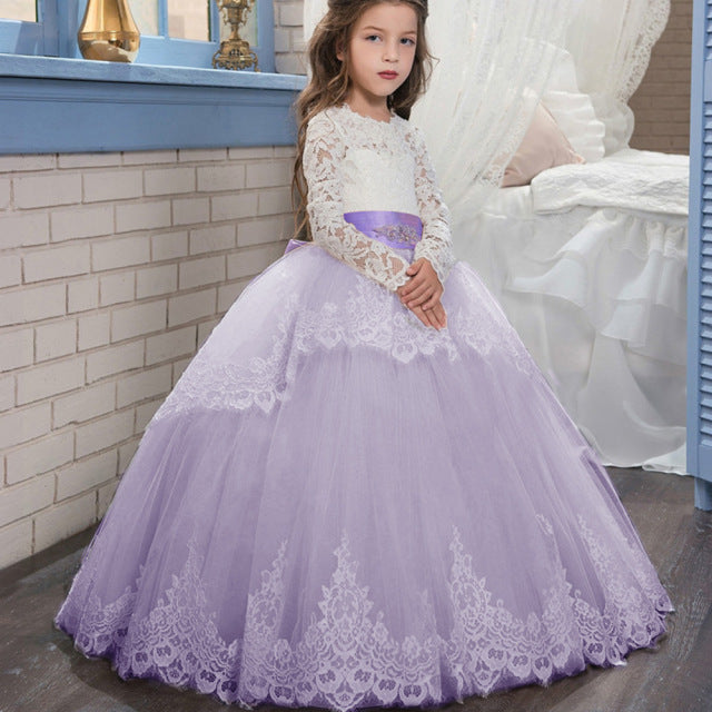 Bridesmaid Girls Teenager Kids Children Long Lace Princess Party Wedding Dress The Clothing Company Sydney