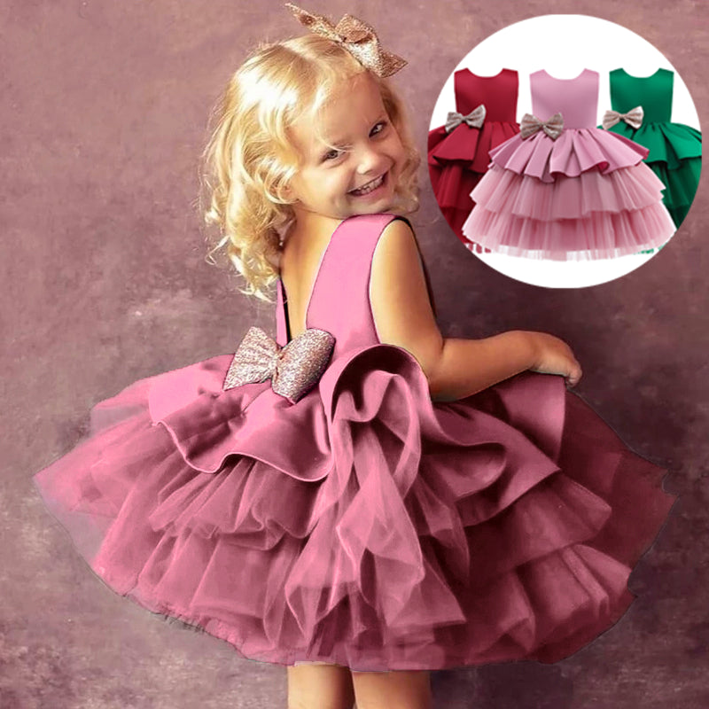 Girls Kids Summer Sleeveless Wedding Sequin Bow Children Lace Smash Tutu Princess Dress The Clothing Company Sydney